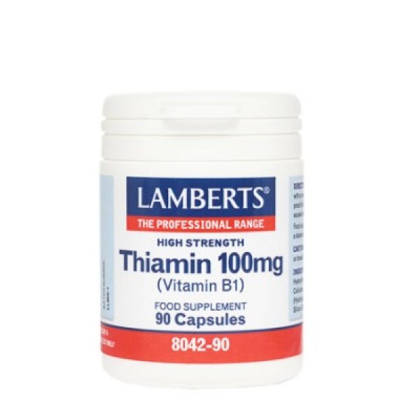 LAMBERTS Thiamin-Vitamin B1 100mg 90 Caps Συμπλήρωμα Διατροφής με Θειαμίνη-Βιταμίνη B1 90 Κάψουλες